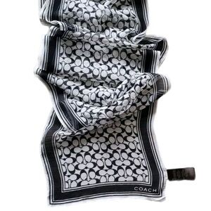 Coach Black and White Patterned Scarf